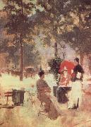 Konstantin Alexeievich Korovin Cafe in Paris oil on canvas